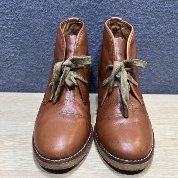 Coach Nikol Leather Lace Up High Heels Bootie Brown Womens Size 9.5B Q1666 - Picture 2 of 12